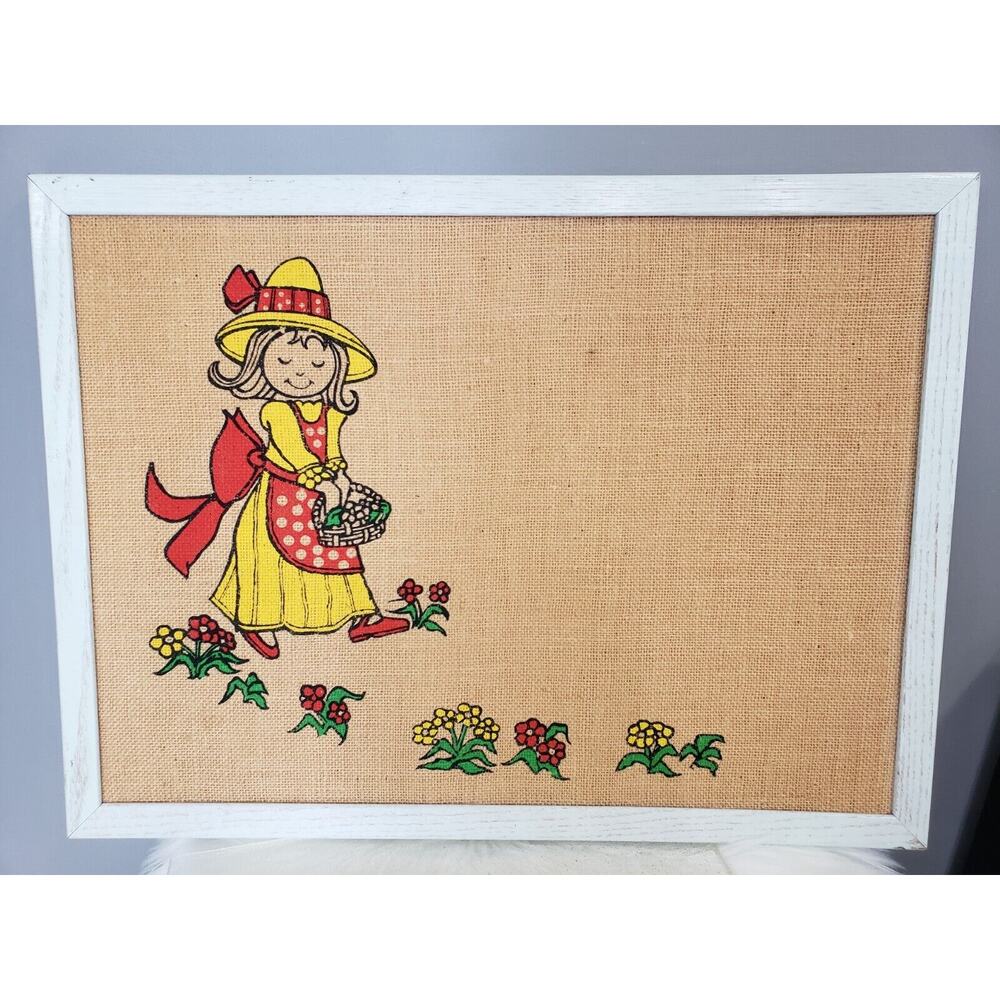 Vintage Floral Mod 70s 60s Cork Board Office Library Nursery Decor MCM School